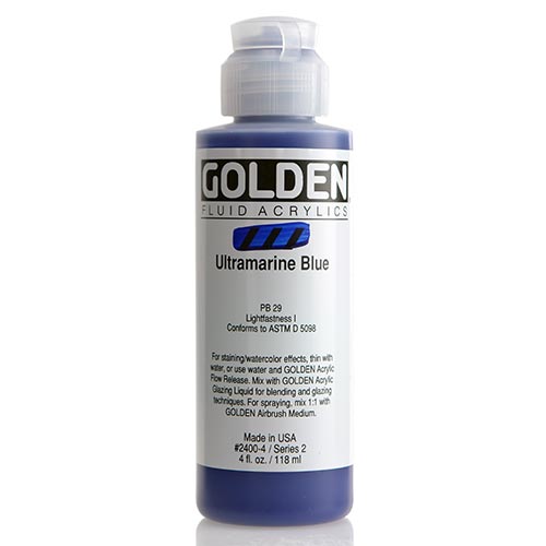 Golden, Fluid Acrylic, Paint, 4oz, Ultramarine Blue